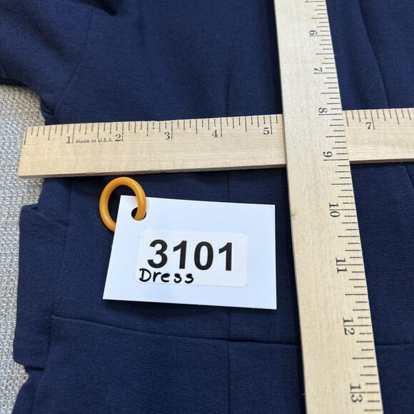 Boden Dress Womens 4R Navy Blue Short Sleeve Fit Flare Modal Blend Knee Length - Picture 9 of 9